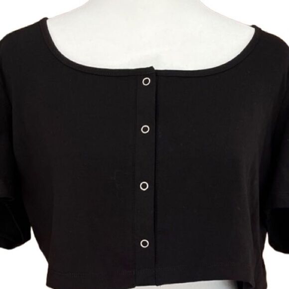 ASOS Design black snap front crop top size 14. - Picture 2 of 5